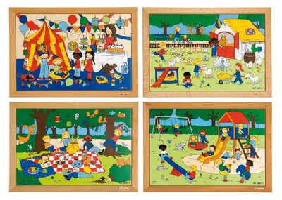 Image de Educo Puzzle d'activités des enfants: le lot de 4 puzzles - jeu Montessori
