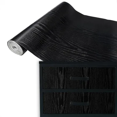 Produktbild von Klebefolie Möbel 67x100 cm - Holz Schwarz - Möbelfolie selbstklebend in Holzoptik - Folie für Möbel zur schnellen Renovierung von Türen und Schränken - Möbelfolie dekorativ und pflegeleicht