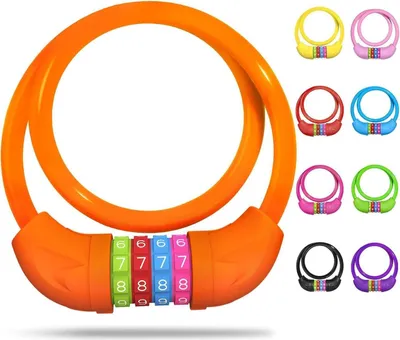 Image de Antivol vélo à chiffres pour enfants 10 x 650MM Orange