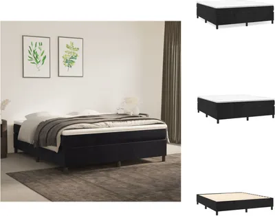 Zdjęcie produktu dla vidaXL Łóżko Boxspring czarne 160x200 cm aksamit - Łóżka i ramy łóżek