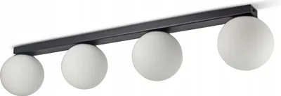 Produktbild von LUXOLAR Led Deckenleuchte - Deckenlampe 4-flammig 15 W schwarz, G9 - Lampe für wohnzimmer, Weiß Glas Kugel