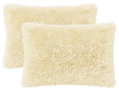 Immagine prodotto di vidaXL, 2 federe per cuscini, colore crema, 40 x 60 cm, in pile di poliestere