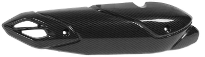 Image de Cache de pot d'échappement pour moto, motif fibre de carbone, protège-chaleur pour pot d'échappement, compatible avec les modèles NMAX 125 et 155 de 2020 à 2024