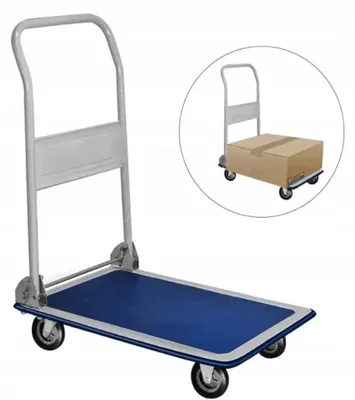Produktbild von EKSPAND | Plattformwagen - 150 kg - Blau - Antirutschfläche - Klappbar und Stabil