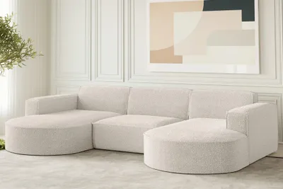 Produktbild von Wohnlandschaft U-Form Sofa PALMA in Stoff Ascot Beige