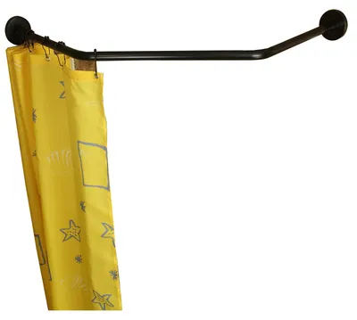 Eck-Duschvorhangstange, verstellbar, 304 Edelstahl, schwarz, 43-65 cm