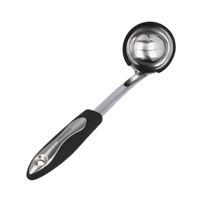 Produktbild von Suppenkelle EUROHOME Suppenschöpfer aus rostfreiem Edelstahl, Schöpflöffel mit Kunststoffgriff und Silkonkantenschutz - spülmaschinengeeignet 34 cm
