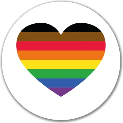 Produktbild von Huuraa Aufkleber Alternative LGBT+ Pride Flagge LGBTQ Herz 10cm rund Sticker Geschenkidee
