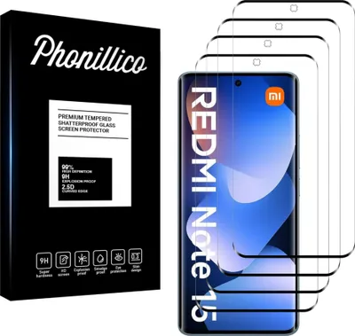 Produktbild von Hartglas für Xiaomi Redmi Note 15 4G/5G [4 Stück] Displayschutzfolie Screen Protector Film Anti-Kratzer Glas Resistant Phonillico®
