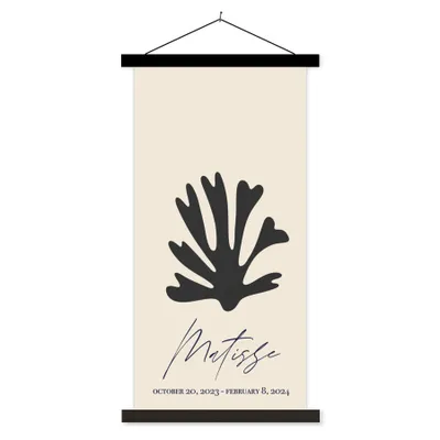 Produktbild von MuchoWow® Textilposter Blumen - Abstrakt - Matisse 60x120 cm mit schwarzem Rahmen - Magnete