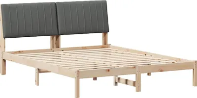 Produktbild von vidaXL Bettrahmen mit Kopfteil Braun 150 x 200 cm Massives Kiefernholz