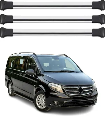 Obrázek produktu pro Střešní nosič pro Mercedes Viano Vito W638 W639 W447 2003-2025 75 kg hliník černý 3 x