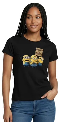 Produktbild von Spreadshirt Minions Umgeben Von Idioten Despicable Me Frauen T-Shirt, XXL, Schwarz