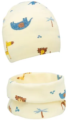 Produktbild von Foruhoo Baby Mädchen Beanie Mütze + Schlauchschal 2er Set, Wintermütze für Junge
