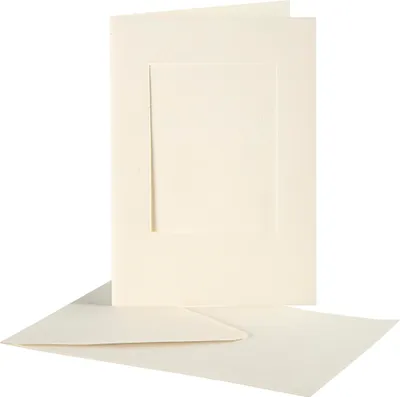 Image de Cartes passe-partout , 10,5x15 cm, blanc cassé, rectangulaires, 10 sets