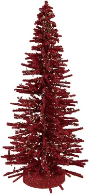 Produktbild von Clayre & Eef 66318R Weihnachtliche Dekoration, Weihnachtsbaum, 14x25 cm, gold-rot