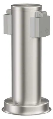 Zdjęcie produktu dla ledscom.de Kolumna gniazdowa do ogrodu, do użytku zewnętrznego, IP44, 2 gniazda, stal nierdzewna, stal nierdzewna, okrągła, 27 cm