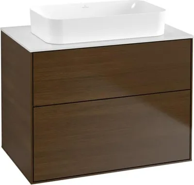 Produktbild von Villeroy & Boch V&B Waschtischunterschrank FINION 800x603x501mm Apl. Glas wh ma Wln Veneer