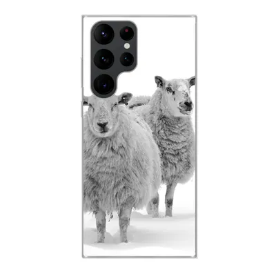 Produktbild von MuchoWow® Handyhülle Schutzhülle Hülle für Samsung Galaxy S22 Ultra Schafe - Schnee - Weiß Silikon Softcase Handy Hülle - Abbildung