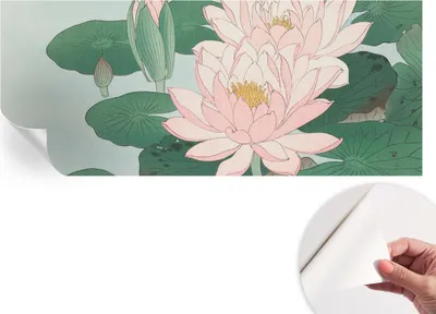 Produktbild von Selbstklebende Wandtapete - Dekorative Tapete für Wohnzimmer - Klebefolie für Wandbilder - Tapetenfolie für Wanddekoration - 208x146 cm - Wasserlotus