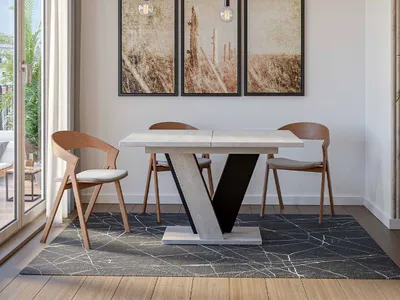 Produktbild von MIRJAN24 Esstisch Viney, Ausziehbarer Tisch, Einlegeplatte befindet sich unter der Tischplatte, 120-160x90x75 cm (Farbe: K350 / Schwarz)