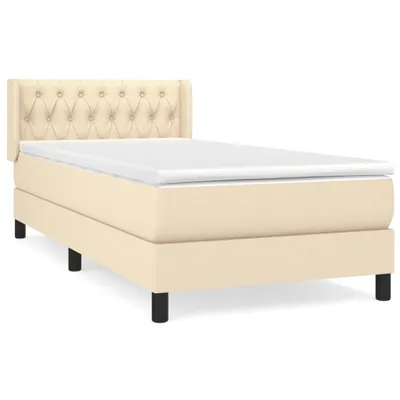 Produktbild von vidaXL Boxspringbett mit Matratze Creme 100x200 cm Stoff