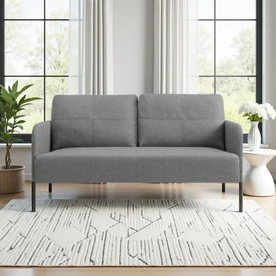 Produktbild von 2-Sitzer Sofa Kleines Sofa Polstersofa Loveseat Sitzmöbel Leinenoptik Loungesofa Couch Sitzcouch Stoffsofa mit Armlehnen Wohnzimmersofa