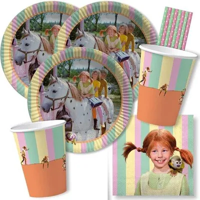 Produktbild von Famanu Partyset Kinderfeier - Komplettes Geschirr für 8 Personen