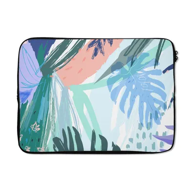 Produktbild von MuchoWow® Laptop Hülle 14 ZollSommer - Pflanze - Tropisch Laptoptasche - Laptoptasche - Stoßsicher - Schutzhaube