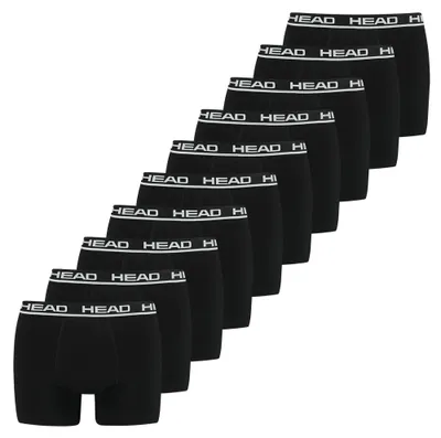 Produktbild von HEAD Herren Boxershorts, 10er Pack - Basic Boxer Trunks ECOM, Stretch Baumwolle Schwarz M