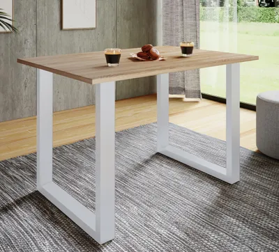 Produktbild von VCM Holzesstisch | H. 76 x B. 110 x T. 80 cm | hochwertiges und massives Fußgestell | Füße aus Eisen | Küchentisch - Xona U