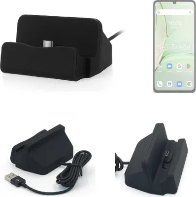 Produktbild von K-S-Trade Docking-Station kompatibel mit UMIDIGI Note 90 Ladestation Dock Ladegerät Docking Station Tischständer Ständer inkl. USB Typ C Kabel