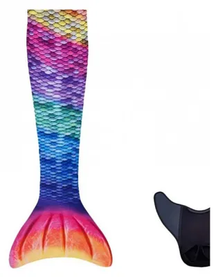 Immagine prodotto di Kuaki, giocattolo per bambini a forma di sirena, con coda da sirena e monofin colorata arcobaleno