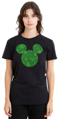Produktbild von Disney Mickey Mouse St Patrick's Day Shamrock Ears Damen T-Shirt, Schwarz, L