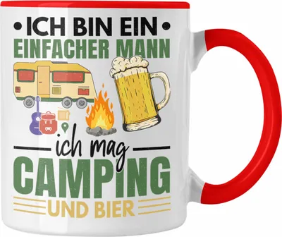 Produktbild von Trendation - Ich Bin Ein Einfacher Mann Wohnmobil Tasse Geschenk Camper Wohnmobilfahrer Geschenkidee Lustig (Rot)