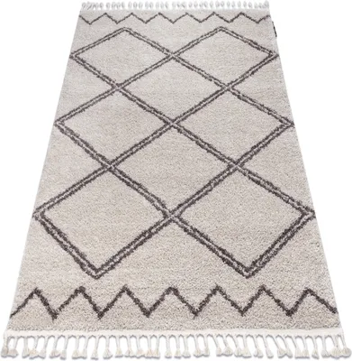 Image de Tapis BERBER ASILA B5970 crème et marron Franges berbère marocain shaggy beige 200x290 cm