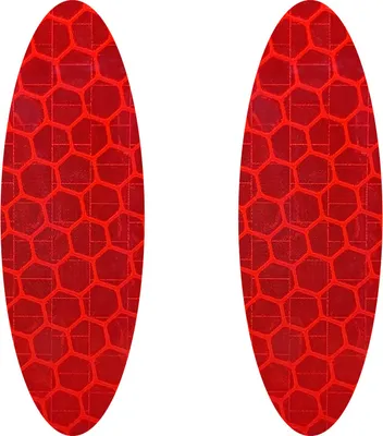 Image de Autocollant réfléchissant pour vélo ovale rouge 2 pièces