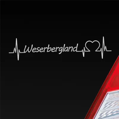 Produktbild von Auto Aufkleber Weserbergland Puls Herzschlag mit Ferien Region Motiv 19x4 cm Silber Sticker Heckscheibenaufkleber