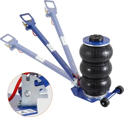 Obrázok produktu pre Pneumatický zdvihák na auto - vzduchový zdvihák 3 t modrý, trojitý vzduchový zdvihák 140-450 mm výška zdvihu, vzduchový zdvihák na auto v taške, zdvih 5 minút, zdvihák pre SUV a nákladné vozidlá, modrý