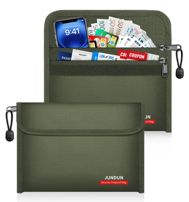 Imagen del producto de Bolsa ignífuga caja fuerte ignífuga - 21,5 x 15 cm - 12 capas - Juego de 2 - Negro