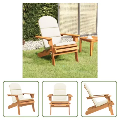 Immagine prodotto di The Living Store Sedia da giardino Adirondack con cuscino in legno massiccio di acacia