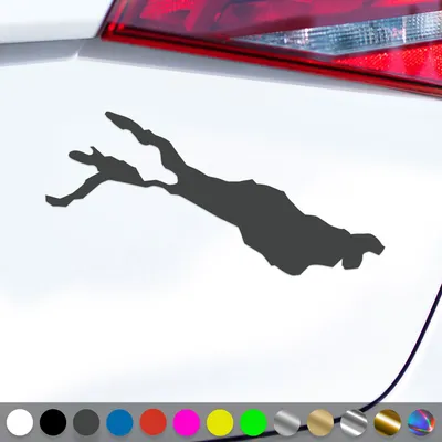 Produktbild von PantherPixel Bodensee Aufkleber Umriss Campen Mainau Lindau Sticker Auto Geschenkidee Farbe Dunkelgrau