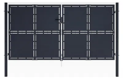 Produktbild von Gartentor, Gartentür, Gartenpforte, Doppelflügeltor, Einfahrtstor, Stahl 300 x 150 cm Anthrazit