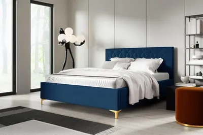 Obrázek produktu pro Čalouněná postel 160x200 ODETA 2 - tmavě modrá