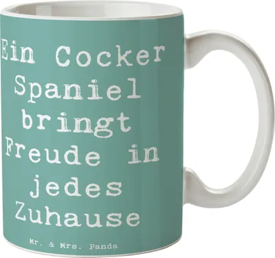 Produktbild von Mr. & Mrs. Panda Tasse Spruch Cocker Spaniel Freude - Meeresbrise - Geschenk, Hunderassen, liebevoller Begleiter, Teetasse, Keramiktasse, Hunderasse, Kaffeetasse, Becher
