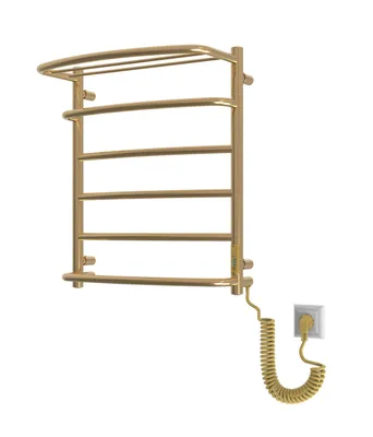 Produktbild von Elektrischer Badheizkörper Mit Regal 60x53 cm Gold Edelstahl timer 3h 105W unsichtbare Befestigung Luxus Designheizkörpern für Bad