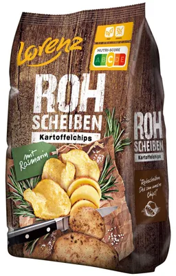 Produktbild von Lorenz Rohscheiben Kartoffelchips Rosmarin 120g