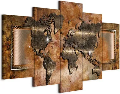 Produktbild von Italienischer Leinwand Leinwandbild - Steel Map 225x112.5 cm Abstrakt 020101-247