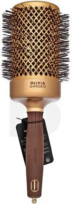 Produktbild von Olivia Garden Expert Blowout Shine Round Brush Wavy Bristles Gold & Brown 65 mm Haarbürste