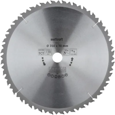 Produktbild von Wolfcraft Kreissägeblatt 350 mm 32 Zähne Hartmetall